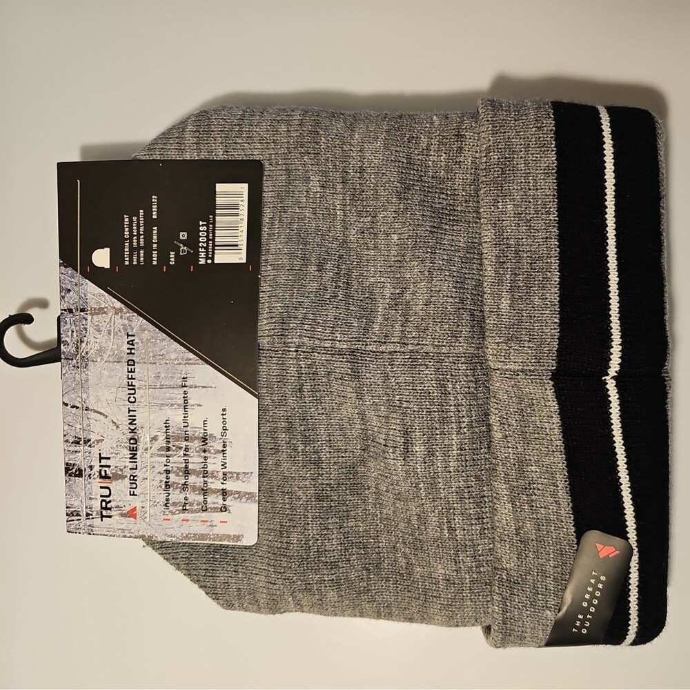 TRU FIT Fur Lined Knit Cuffed Hat One Size Inuslated For Warmth